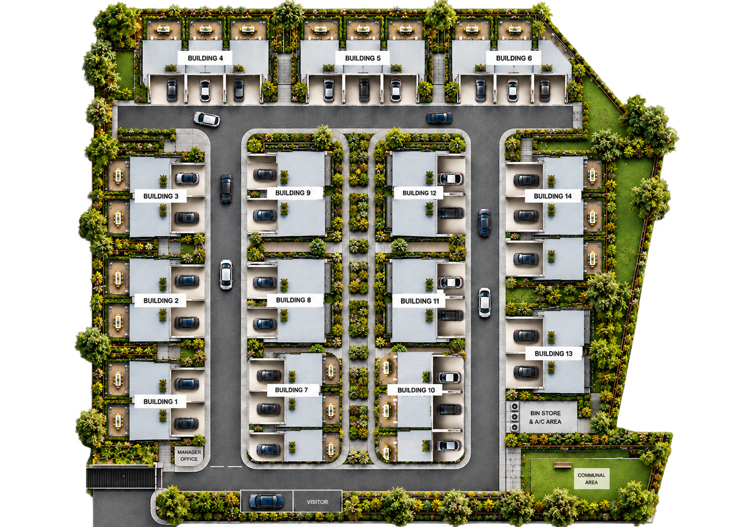 Bella Residence rendered site plan